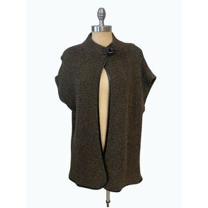 Tyler Boe Dark Green Wrap sleeveless Cardigan Vest Small